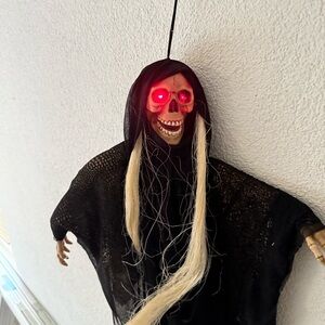 Hanging Skeleton with Red LED Eyes